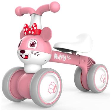 Imagem de Bicicleta sem Pedal Infantil YGJT Rato com 4 Rodas para Crianças de 1 a 4 Anos, Rosa