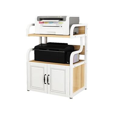 Imagem de Suporte de impressão Suporte de impressora resistente do chão ao teto Prateleira de impressora para porta de casa Armário de arquivo Rack de acabamento de copiadora multicamadas de escritório mesa de