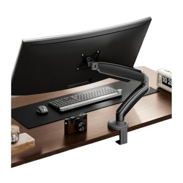 Imagem de Suporte para monitor único, suporte de mesa, braço de monitor de mola mecânica ajustável cabe no máximo 32 polegadas, tela de 2 a 9 kg, com braçadeira/ilhós, base de montagem, braço de monitor (cinza)