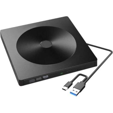 Imagem de Gravador e Leitor de CD DVD Externo USB 3.0 – Drive Portátil para Notebook, PC e Laptop, Leitura e Gravação Rápida de Discos, Compatível com Windows, Mac e Linux