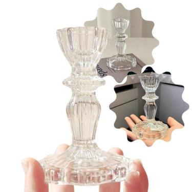Imagem de Castiçal De Vidro Porta Vela Enfeite Decoração Cristal - Aurora RP Mix