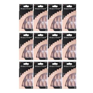 Imagem de Kit 12 Unhas Postiças Stiletto Nude UP506 - Macrilan