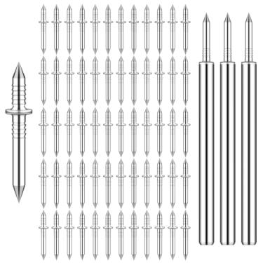 Imagem de Etauwe Pregos de rodapé de cabeça dupla de 300 peças - Fixadores invisíveis de rodapé de madeira maciça com ferramenta de manga (acabamento sem costura)