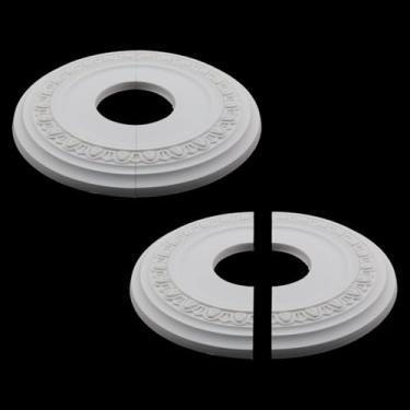 Imagem de Savagrow 2 peças OD 31,4 cm branco estilo francês medalhão de teto dividido luminária de teto para luminárias e ventiladores de teto