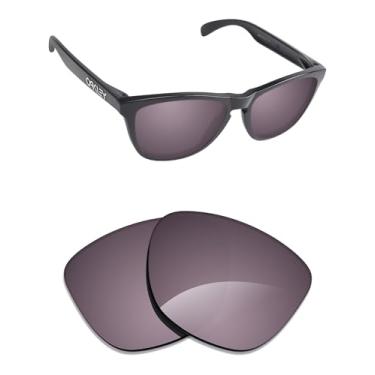Imagem de Alphax Lentes de reposição polarizadas espelhadas cinza cromadas Elite para óculos de sol Oakley Frogskins OO9013