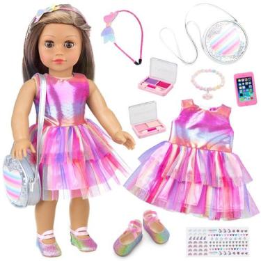 Imagem de Conjunto de acessórios ZITA ELEMENT American Doll de 18 polegadas com 
