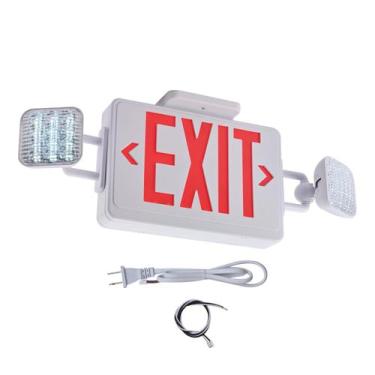Imagem de Sinal de saída de emergência Apmeetlux Red com luzes de emergência 200