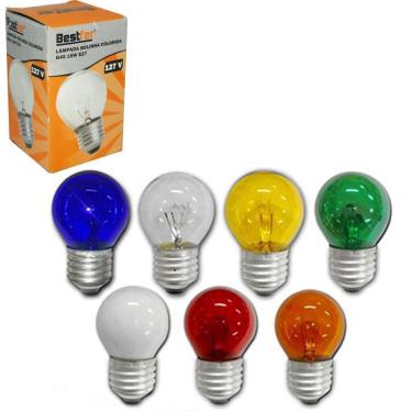 Imagem de Lampada Bolinha Colorida G45 15W E27 127V