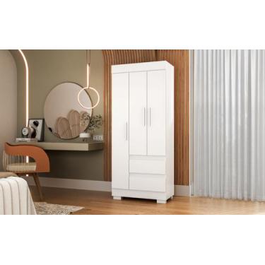 Imagem de Guarda Roupa Acp Maya 03 portas com pés MDP - ACP MÓVEIS, Branco, MDP