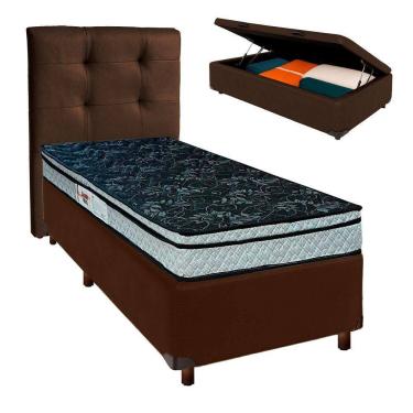 Imagem de Kit Cama Box Bau + Cabeceira + Colchão Solteiro D28 - Conforto - Paropas