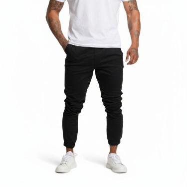 Imagem de Calça Jogger Jeans clara Skinny Slim Sarja Masculina - Mitchelgutto, P