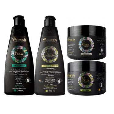 Imagem de Kit Cachos Arvensis Condicionador + Ativador e Mascara Cachos Crespos e Crespissimos + Geleia