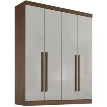 Imagem de Guarda Roupa Da Vinci Plus Castanho Off White 4 Portas 3 Gavetas DDoro
