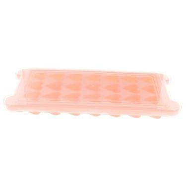Imagem de 1 pç molde de cubo de gelo de silicone em forma de coração bandeja rosa para fazer gelo para coquetéis, uísque e bebidas para formas divertidas
