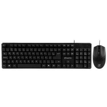 Imagem de Kit Teclado Membrana e Mouse Keytime Minimal Full Size 1000DPI USB2.0 Preto - KYT00015