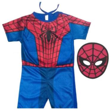 Imagem de Fantasia Infantil Homem Aranha Super Herói Com Máscara - Genérica, Ver