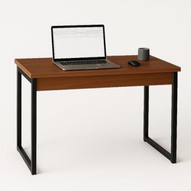 Imagem de Mesa Industrial Escrivaninha para Computador, Escritório ou Aparador – Estrutura em Aço Resistente, Diversas Cores, 90x45x76cm(Nature/Preto)