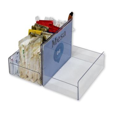 Imagem de Kit 10 Porta Sachês Com Expositor Acrílico Mesa Restaurante