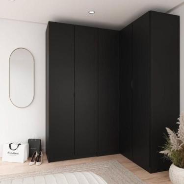 Imagem de Guarda Roupa Modulado de Canto 5 Portas 3 Peças Hera CabeCasa MadeiraM