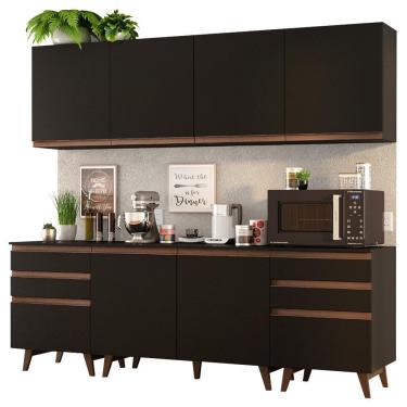 Imagem de Cozinha Completa Reims Armário Balcão Preto Madesa