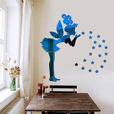 Imagem de Zerodis Adesivos de Parede Com Espelho 3D, Jardinagem para Casa, Decoração para Casa, Decoração Diária, Outros Itens Decorativos, de Quarto Estrela Com Design Aconchegante para Quarto Infantil,