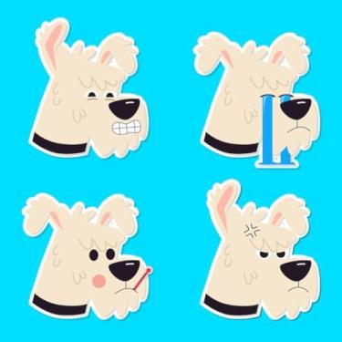 Imagem de Adesivo de Parede Infantil Kawaii com Animais e Emojis para Quarto de Criança 40x40cm