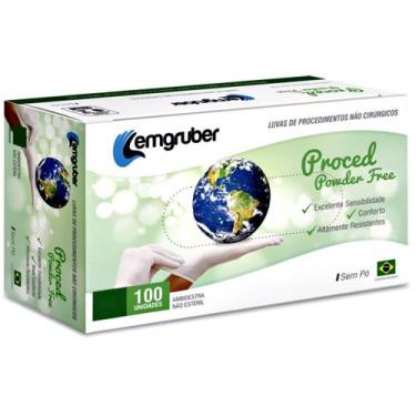 Imagem de Luva de Látex Sem Pó para Procedimentos Proced Lemgruber - Tamanho P -