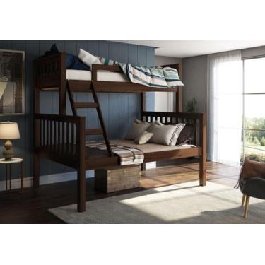 Imagem de Beliche Casal E Cama Solteiro 100% Madeira Maciça - Móveis Saraiva