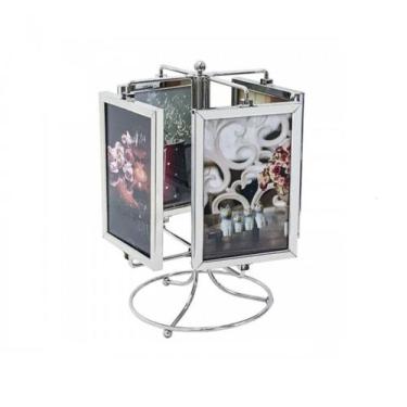 Imagem de Porta Retrato Carrossel Giratório 8 Fotos 10 X 15 Metal - Abelhuda Pre