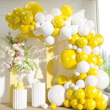 Imagem de 110pcs Yellow and White Balloons Garland Arch Kit, 18/12/10/5 Inch White Yellow Latex Balloons for Gender Reveal, Baby Shower,Sunflower & Bee Theme, Easter, Birthday Party Decor
