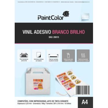 Imagem de Vinil Adesivo para Jato de Tinta Branco Glossy A4 10 Folhas - nanoseri
