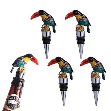 Imagem de Rolhas de vinho em formato de pássaro para garrafas de vinho, silicone, reutilizável, tampa de saída de vinho, tampa de garrafa, rolhas seladoras de garrafas, acessórios de vinho fofos, acessórios