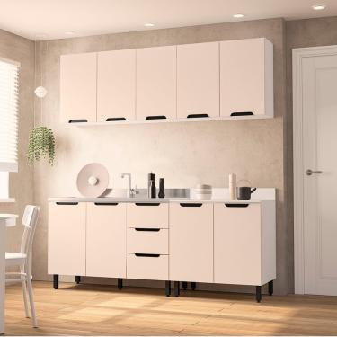Imagem de Cozinha Modulada 4 Peças sem Tampo Maeena Politorno - Branco/Creme
