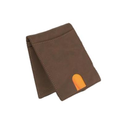 Imagem de Carteira masculina fina com bolso frontal minimalista com vários compartimentos, organizador compacto de viagem para negócios, Café, Casual