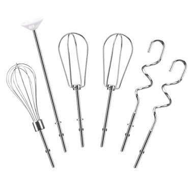 Imagem de Acessórios de batedeira manual para batedor KitchenAid, batedeira, gancho de massa, vara, misturador manual de aço inoxidável, acessórios para Kitchenaid KHM3 KHM5 KHM7 KHM9 KHM9 KHM926 KHM512-6PCS