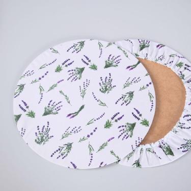 Imagem de Sousplat Estampado Allegra 2 Peças Capa E Base Mdf 35cm Diâmetro 100% Poliéster - Lavanda