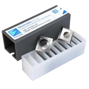 Imagem de FHONK Cortadores de carboneto retos quadrados de 14 mm, para facas de substituição de cortador de madeira, serve em espiral, cortador de plaina helicoidal, ferramenta de torneamento de torno de
