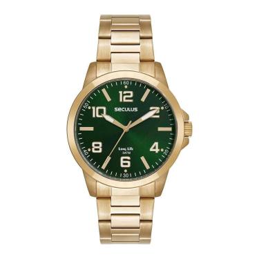 Imagem de Relógio Seculus Masculino Ref: 44297gpsvda5 Casual Dourado