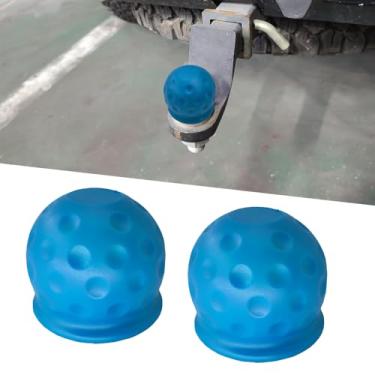 Imagem de HQRNYP 2 peças de capa de bola de reboque, capas de engate de reboque, tampa de proteção de engate de reboque de carro de borracha à prova de ferrugem de 5 cm, acessórios universais para carros à