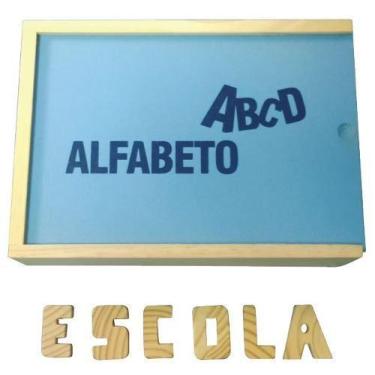 Imagem de Brinquedos Educativos - Alfabeto Móvel em Madeira 40 Peças - Sonho de 
