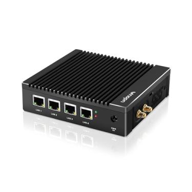 Imagem de Vnopn Micro Firewall Appliance 4 portas Intel NIC Gigabit Mini PC sem ventilador, gateway de rede, roteador macio Mini computador Intel N3700 Quad Core, suporte AES-NI, 8GB DDR3, SSD mSATA 128GB
