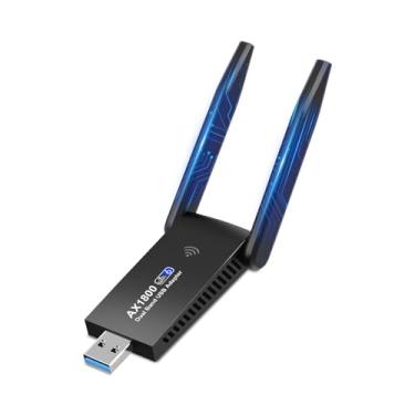 Imagem de Adaptador AX1800 USB WiFi 6, Dongle WiFi de banda dupla 2,4G/5G para PC desktop, WPA3, MU-MIMO, OFDMA, receptor de rede sem fio com driver embutido, suporta Windows 11/10