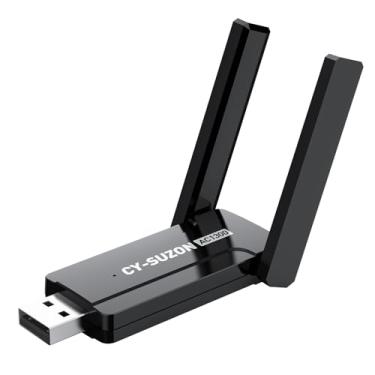 Imagem de CY-SUZON AC1300 Adaptador USB WiFi - Adaptador de rede sem fio de banda dupla 2,4G/5G para PC Desktop, dongle WiFi MU-MIMO, USB 3.0, suporta Windows 11, 10, 8.1, 8, 7