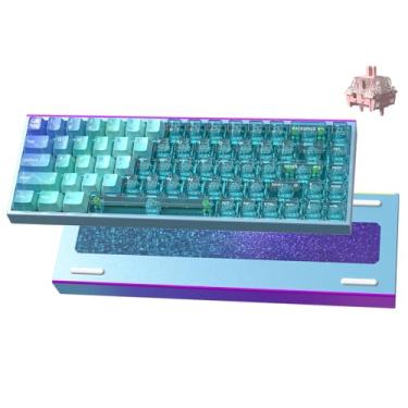 Imagem de Hexgears MAG68 65% fio mecânico para teclado para jogos, interruptor magnético, teclado de troca a quente, retroiluminado e tira RGB de 16,8 m, gatilho rápido com atuação ajustável, taxa de polling de