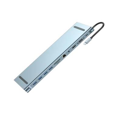 Imagem de Hub USB-C 13 em 1 Dock Station Multifuncional Peining – HDMI 4K, VGA, RJ45, USB 3.0, SD/TF, Áudio, PD 3.0 – Expansão Completa para Notebooks e MacBooks