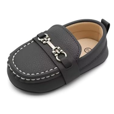 Imagem de LONSOEN Mocassins Prewalker para bebês meninas e meninos, Cinza, 12-18 Months Toddler