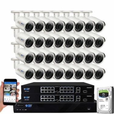 Imagem de GW Security Sistema De Câmera Segurança Áudio E Vídeo 4K Nvr 32 Canais, 5Mp Poe - Câmeras Bullet À Prova Intempéries X 1920P, Microfone Integrado, Código Qr Rápido Fácil Configuração, Disco Rígido 8