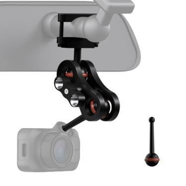 Imagem de Para Garmin Dash Cam Mount, compatível com Garmin Mini/Mini 2/Mini 3/45/46/47/55/56/57/65W/66W/67W/Tandem/ X110/X210/X310 etc, kit de suporte de espelho retrovisor de alumínio (cabeças esféricas de
