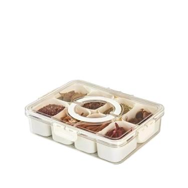 Imagem de Caixa Organizadora de Alimentos Transparente Geladeira Empilhável Multiuso com Divisórias (Caixa 8 Divisórias Pequenas)