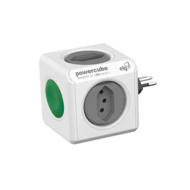 Imagem de Adaptador Multiplicador Powercube ELG, Bivolt 4 Tomadas, Com Botão On/